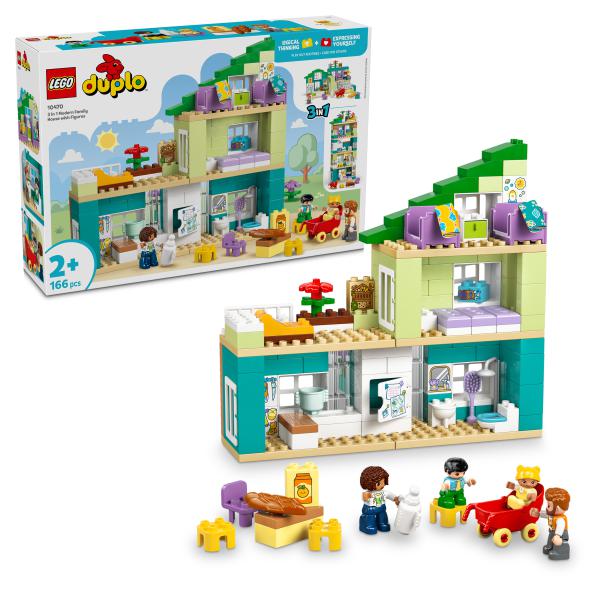 Modernes Familienhaus mit Figuren – 3-in-1-Set 10470