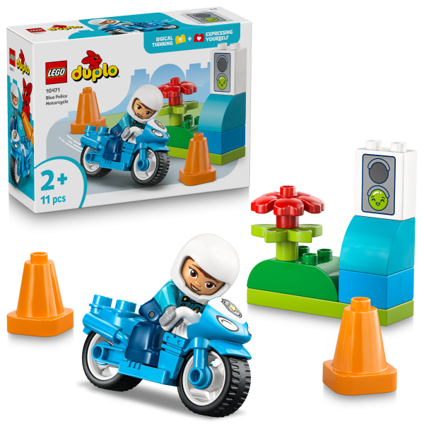 Blaues Polizeimotorrad 10471